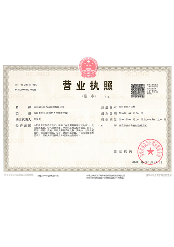 The business license